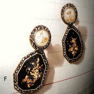Elegant Black and Gold Earrings